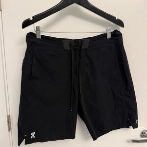 On Running Men's Black Athletic Shorts with interior liner